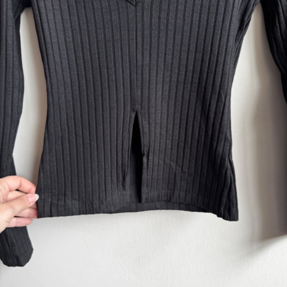 ASOS Ribbed Black Long Sleeve Top - Medium - Picture 4 of 5